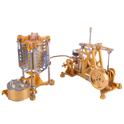 ENJOMOR Watt-Dampfmaschinenreaktor Modell Dampfpumpe mit Kesselgenerator Wissenschaftliches Bildungsspielzeug für die Desktop-Dekoration enginediyshop