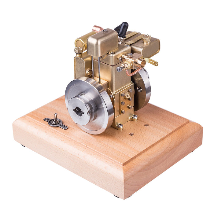Mini 1.6cc Water-cooled Single-cylinder 4-stroke Gasoline Engine Internal Combustion Engine Model with Wooden Base enginediyshop