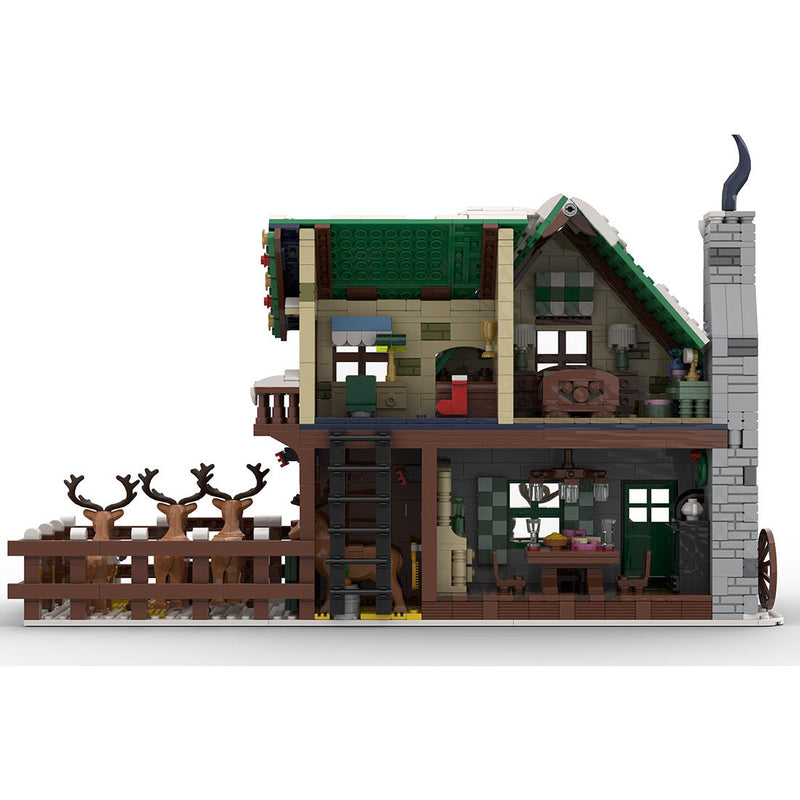 MOC-183213 Reindeer Ranch Christmas Snow Scene Assembly Building Blocks Set (1973PCS) enginediyshop