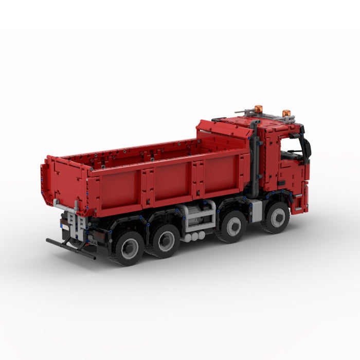 MOC-1/17 Scale Volvo-Fm Dump Truck Building Blocks Set(Dynamic Version/Red/3384PCS)