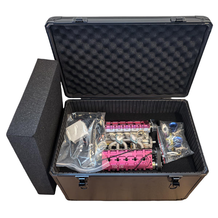 RUIFEIYA V10-150 1/4 Scale Working V10 Gas Engine Model - 150cc DOHC 40-Valve 4-Stroke 3-Ring Water-Cooled Internal Combustion Engine (Assembled Version) enginediyshop