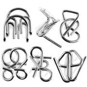 Advent Calendar Filler - Make Yours 24Pcs EPP28 Metal Wire Puzzles Brain Teaser Classical Intellectual Toy - Silver enginediyshop