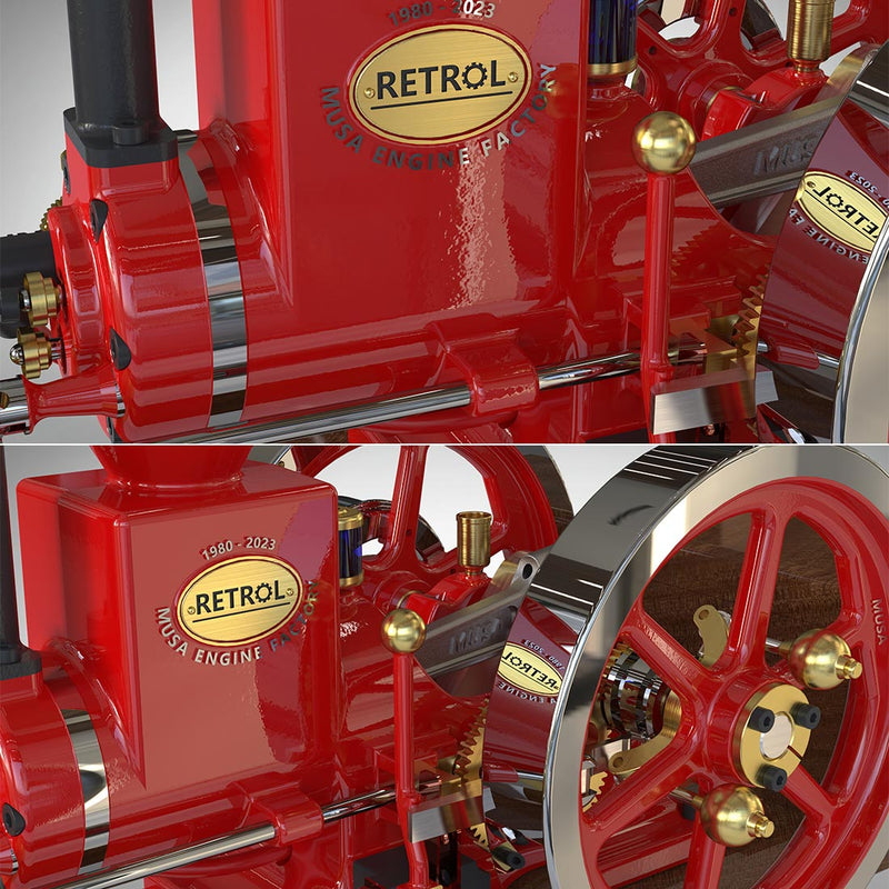 RETROL HM-01 7cc Antique Hit and Miss Model - Working 4-Stroke Horizontal Stationary IC Engine