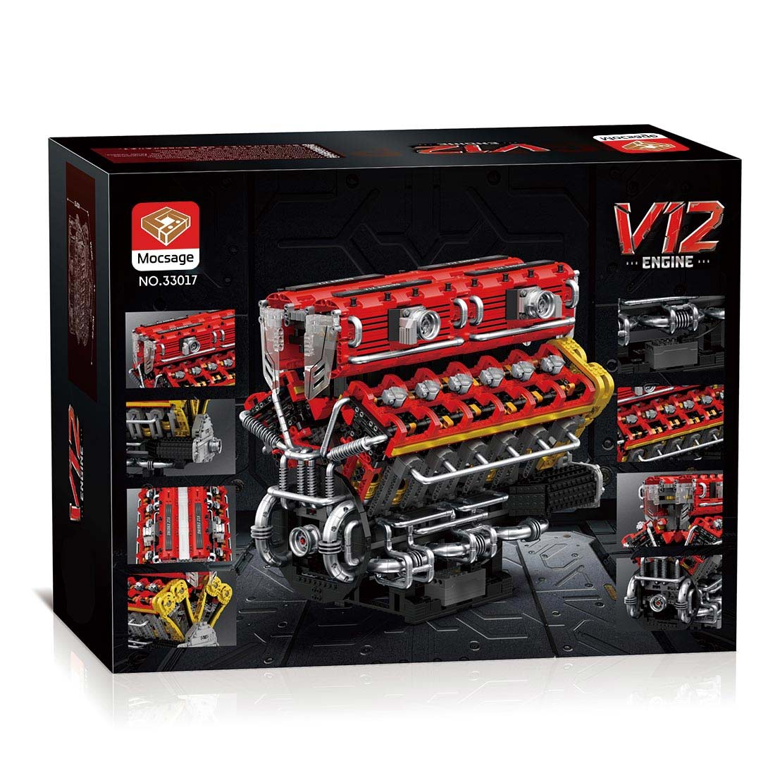 MOC-Mocsage 60°  Lamborghini  V12 Engine Building Blocks Set（4719PCS） enginediyshop