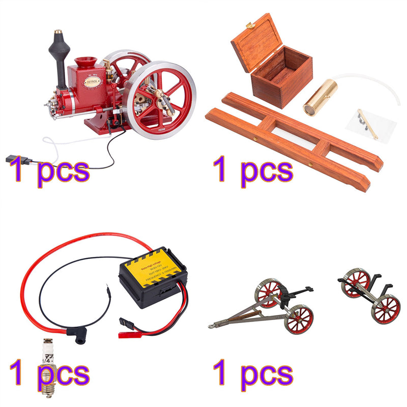 RETROL ENGINE HM-01 7cc Engine 4-stroke Horizontal Hit and Miss Internal Combustion Engine Model enginediyshop
