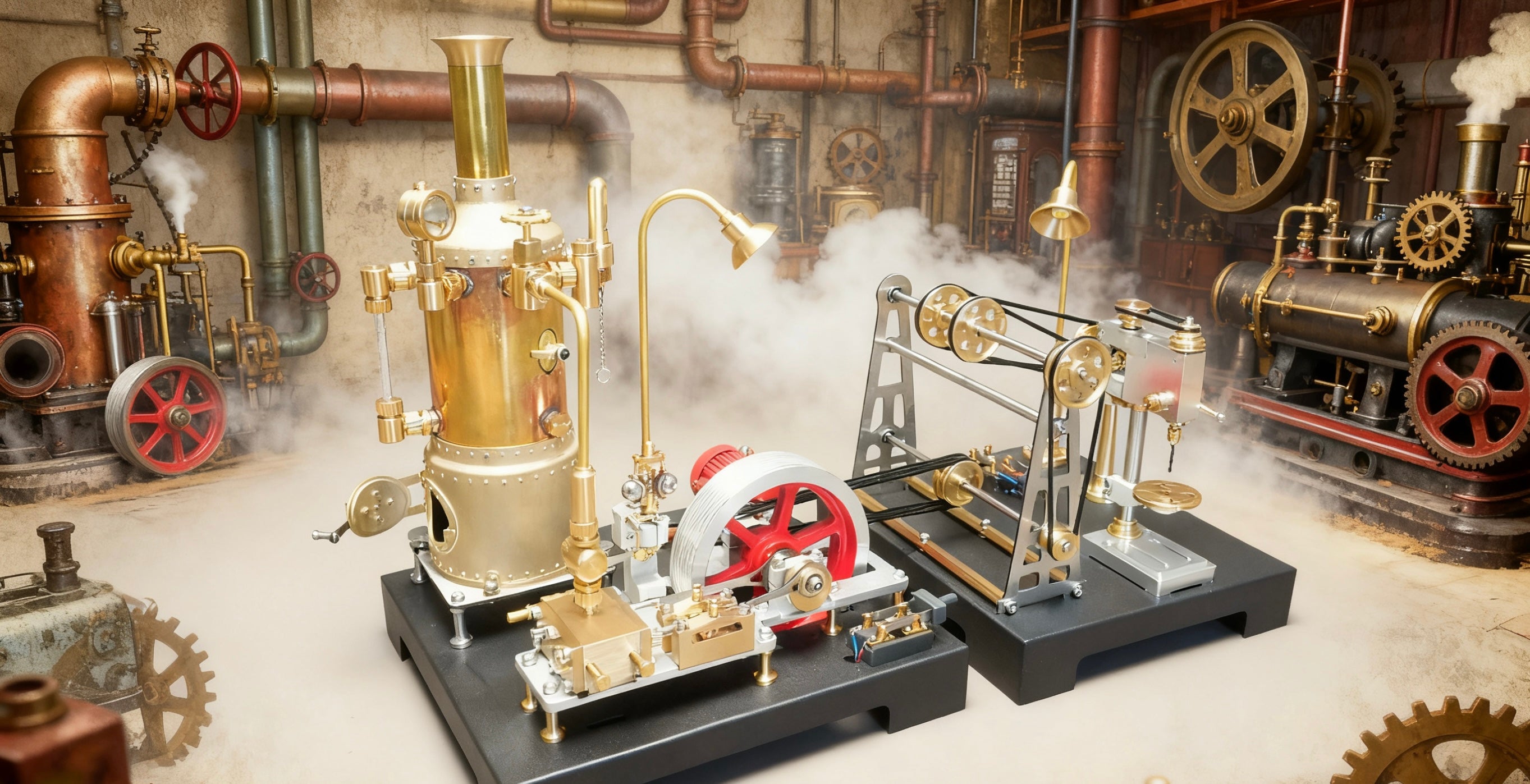 RETROL SE-03 DIY Steam Engine Model Kit with Generator & Light Educational Mechanical Building Set(38 PCS ) enginediyshop