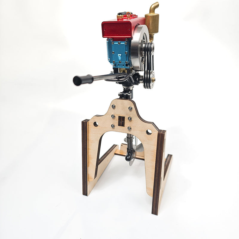 RETROL 2.6cc Single Cylinder 4-Stroke Gasoline Engine Mount Kit with Underwater Propeller Tail Assembly & Mounting Bracket for 1-1.3m Model Fishing Boats - enginediyshop