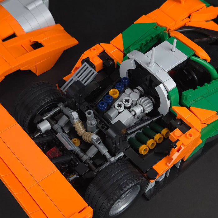 Japanese Winning Racecar Building Blocks Set – Modular Sports Car Model with Removable Engine & Opening Doors（1470PCS)） enginediyshop