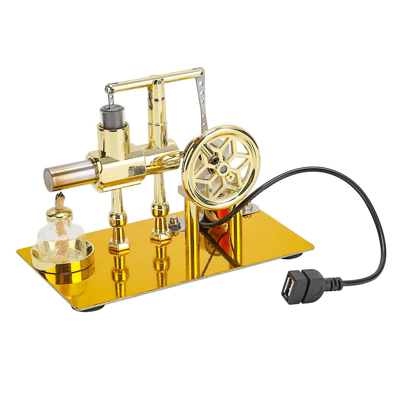 ENJOMOR Balance Single-cylinder Hot Air Stirling Engine Model with USB Light Toys Gifts