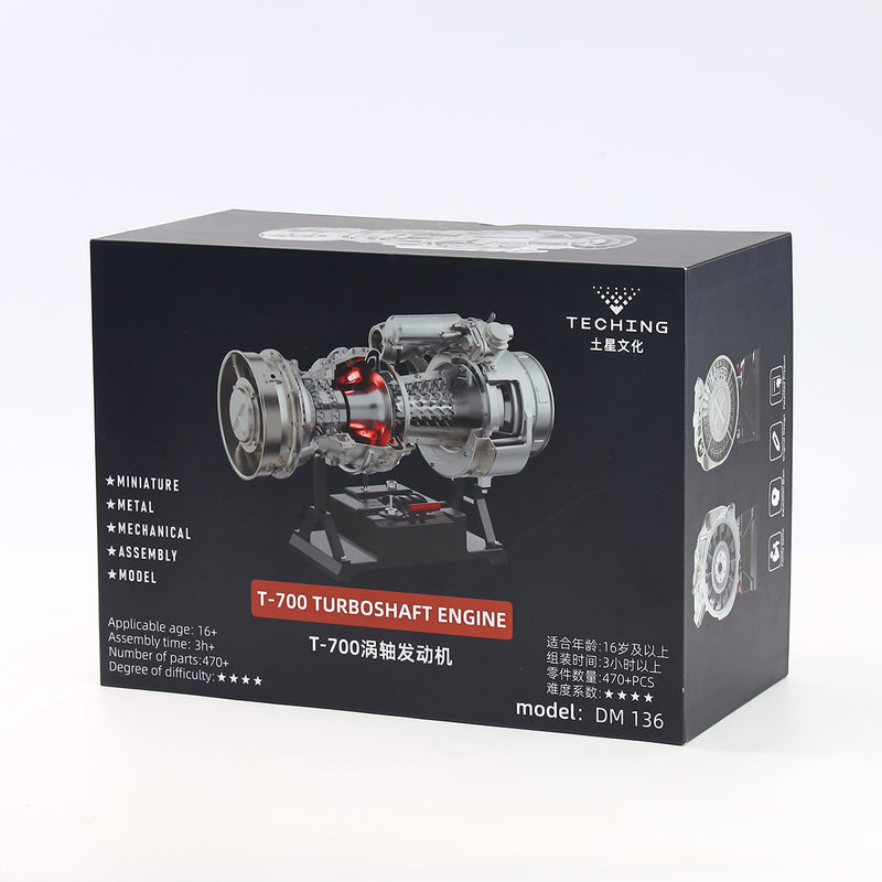 TECHING×SKYMECHMAN 1/4 Scale Metal Simulation Electric Military Helicopter Turboshaft Engine Model Kit