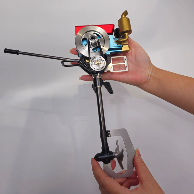RETROL 2.6cc Single Cylinder 4-Stroke Gasoline Engine Mount Kit with Underwater Propeller Tail Assembly & Mounting Bracket for 1-1.3m Model Fishing Boats - enginediyshop