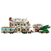 Christmas Holiday Home Building Blocks Set (1958PCS）– Snowy Winter House with Lights, Buses & Sleds enginediyshop
