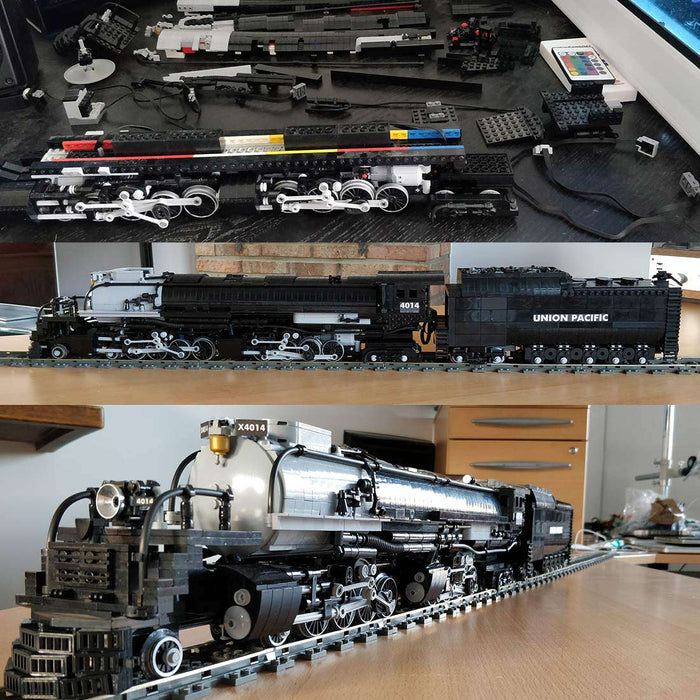 MOC-89126 1/40 4014 Big Boy Dynamic RC Train Model Building Blocks Set (3200pcs+/Black) enginediyshop