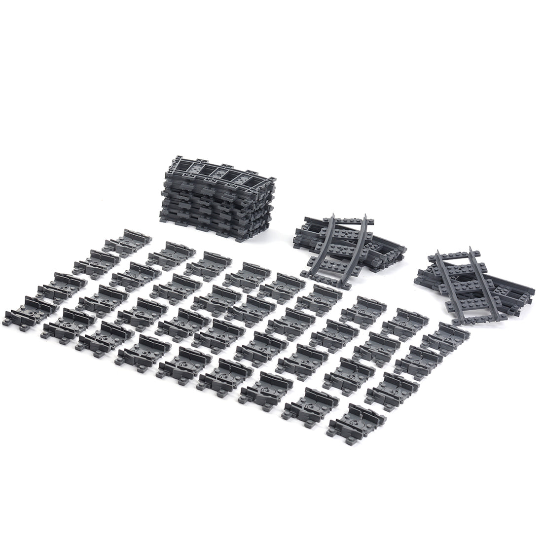 Rail Set 53Pcs Train Tracks Rails Set DIY Construction Toys Building Blocks Bri ...