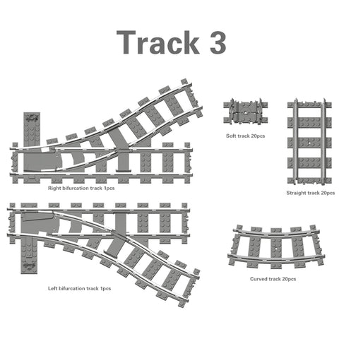 61Pcs Train Tracks Rails Set DIY Construction Toys Building Blocks Bricks Parts for Mainstream Building Block Brands enginediyshop