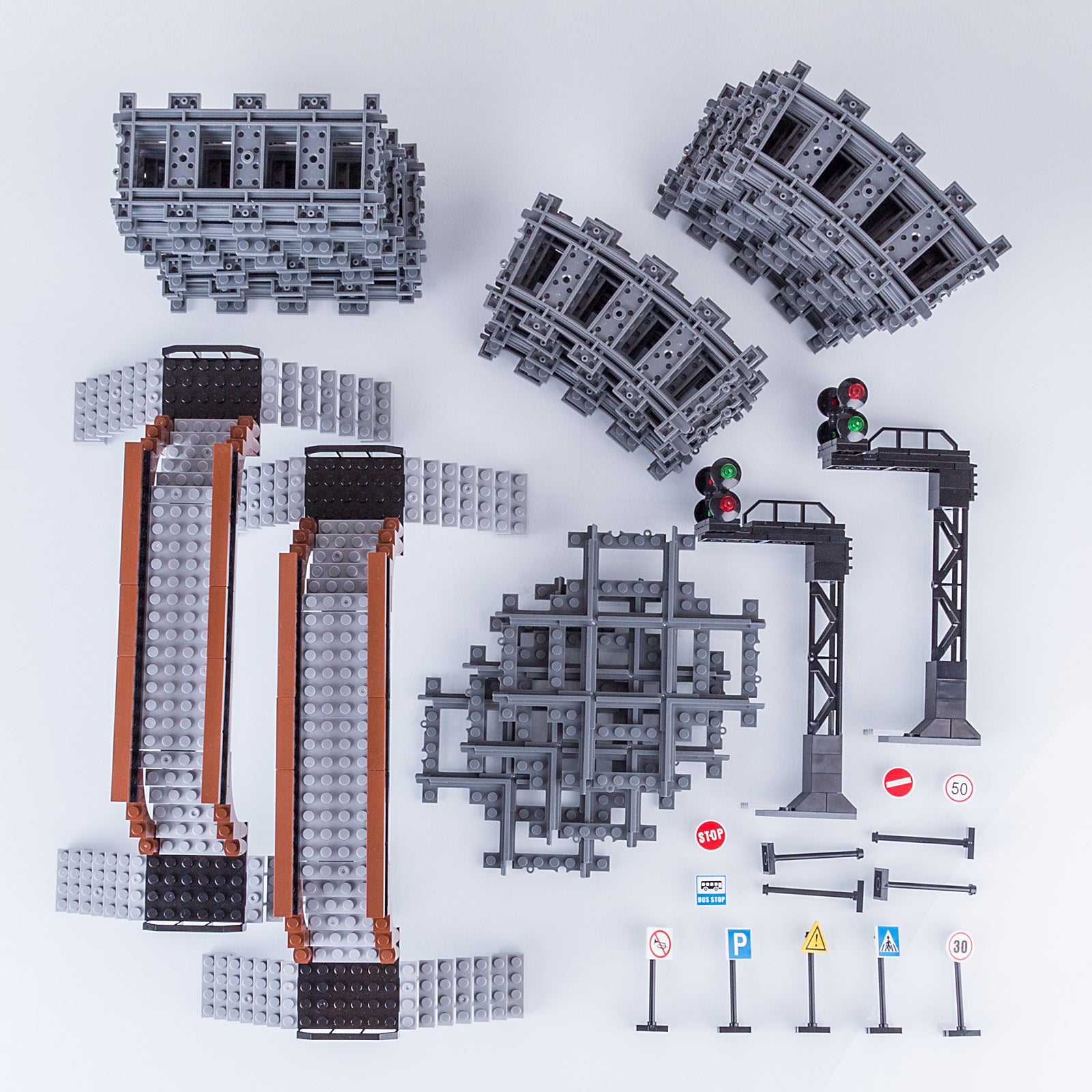 245Pcs DIY Train Tracks Building Blocks Railroad Tracks for Train ...
