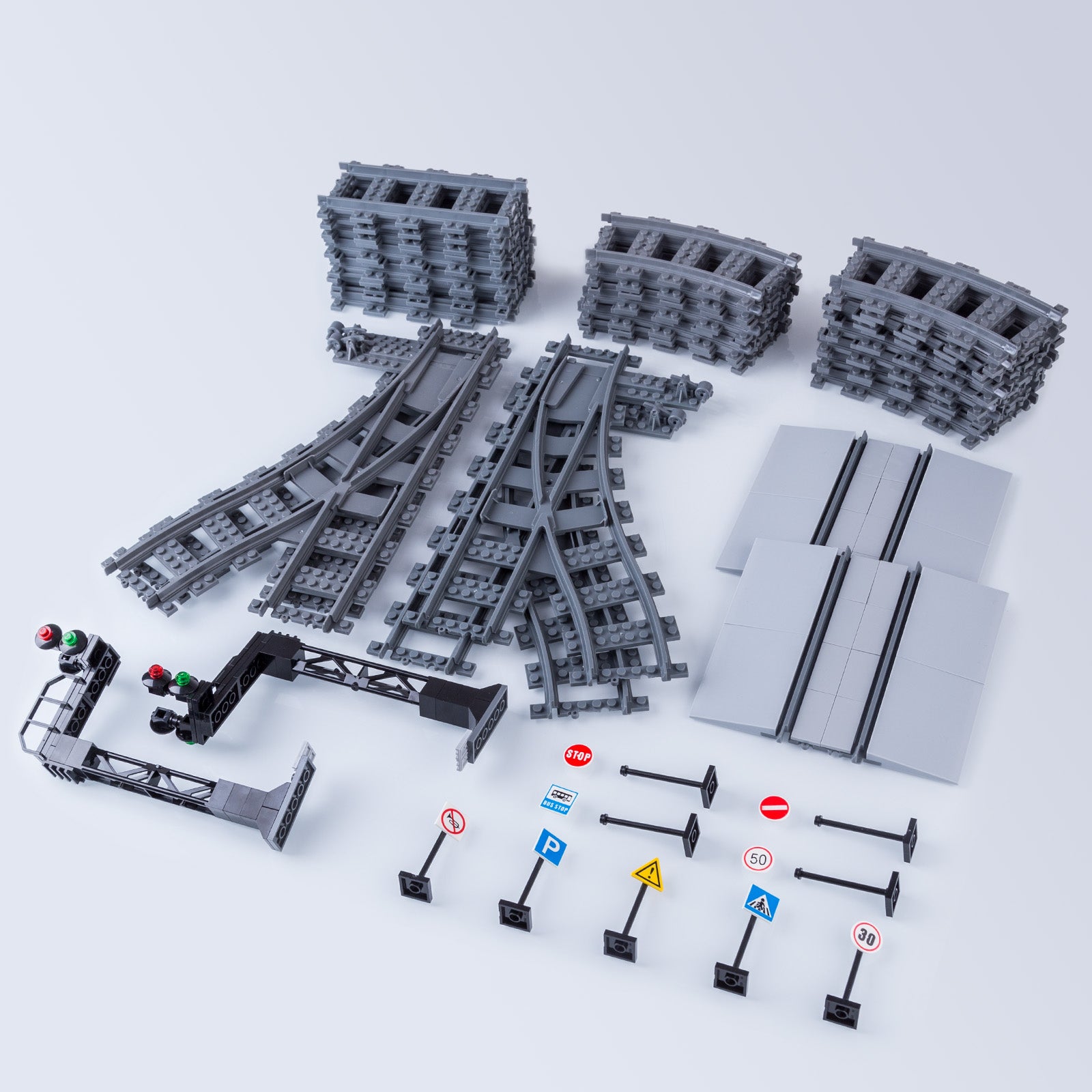 170Pcs DIY Train Tracks Building Blocks Railroad Tracks for Train ...