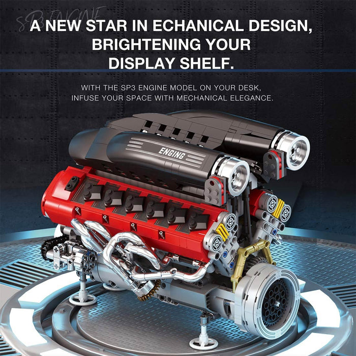 MOC Engine Simulation Building Blocks Set（1240PCS） enginediyshop