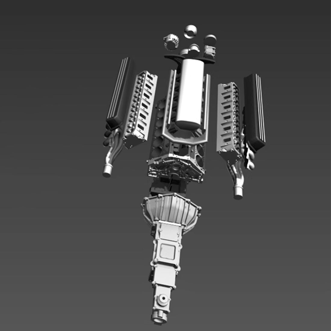 1/18 High-Precision Mini V12 Engine Model + Gearbox Model DIY Assembly Display Toy (20PCS/Static Version) enginediyshop