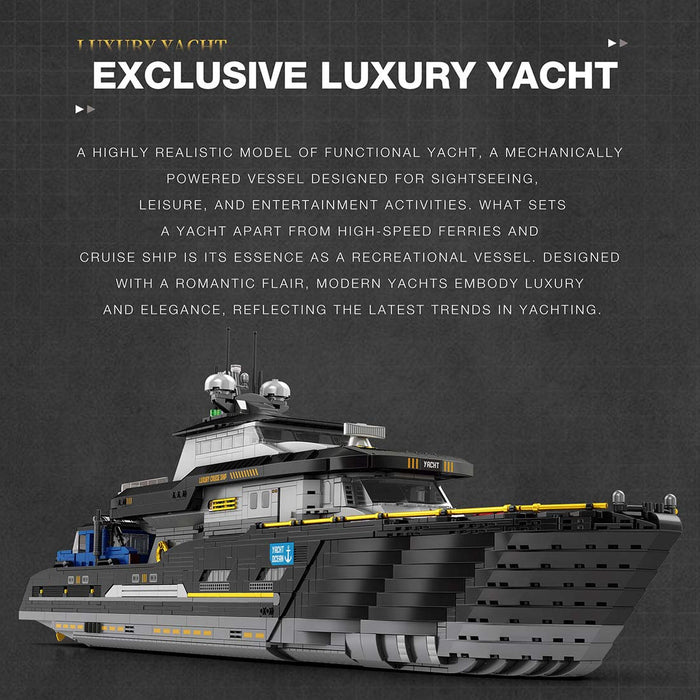 Mocsage MOC-185307 1/30 Scale Luxury Super-yacht Building Blocks Set-4421PCS enginediyshop