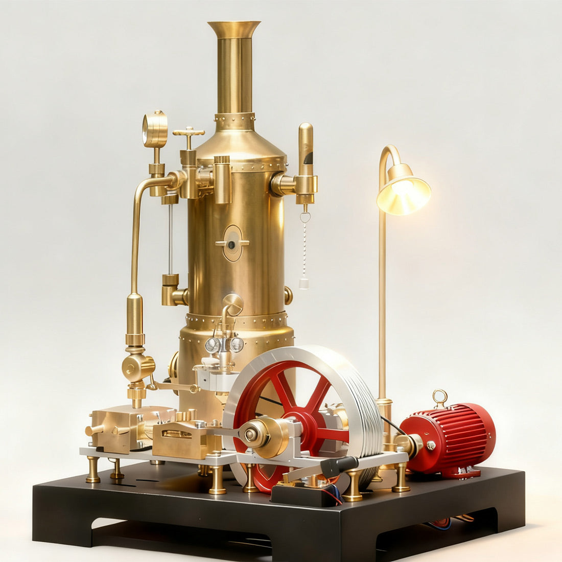 RETROL SE-03 DIY Steam Engine Model Kit with Generator & Light, 38 PCS Educational Mechanical Building Set