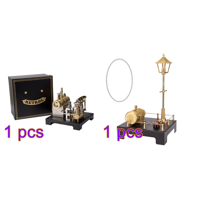 RETROL SE-01 Full Metal Stationary Beam Steam Engine Model and Horizontal Boiler Kit - enginediyshop