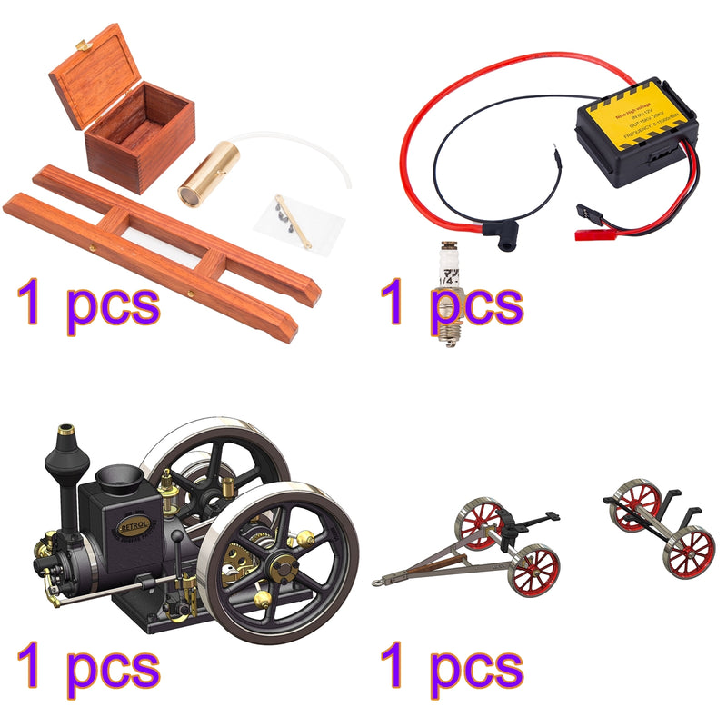 RETROL ENGINE HM-01 7cc Engine 4-stroke Horizontal Hit and Miss Internal Combustion Engine Model enginediyshop