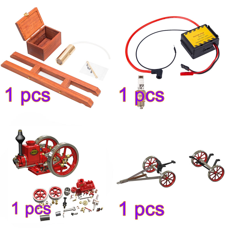 RETROL ENGINE HM-01 7cc Engine 4-stroke Horizontal Hit and Miss Internal Combustion Engine Model enginediyshop