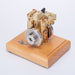 Mini 1.6cc Water-cooled Single-cylinder 4-stroke Gasoline Engine Internal Combustion Engine Model with Wooden Base enginediyshop