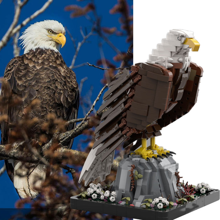 MOC-161001 American Bald Eagle Assembly Building Blocks Set (1468PCS/Dark-brown)
