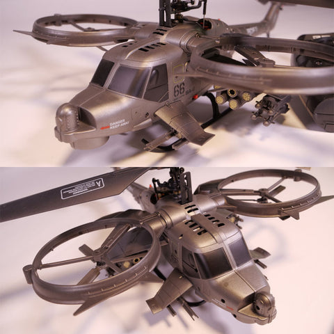 FX066 2.4G 4CH RC Apache Armed Helicopter Model Military Helicopter Mo ...