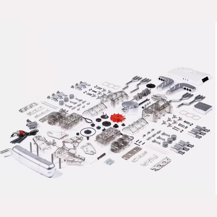 1/3 Scale DIY Turbo Engine Model Kit - Electric Motorized Horizontal Opposed 6-Cylinder with Working Turbocharger, STEM Educational Display Toy enginediyshop