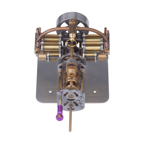 Miniatur-Horizontal-Viertakt-Dampfmaschinenmodell mit Getriebe für kleine Dampfmodellschiffe ohne Kessel 4