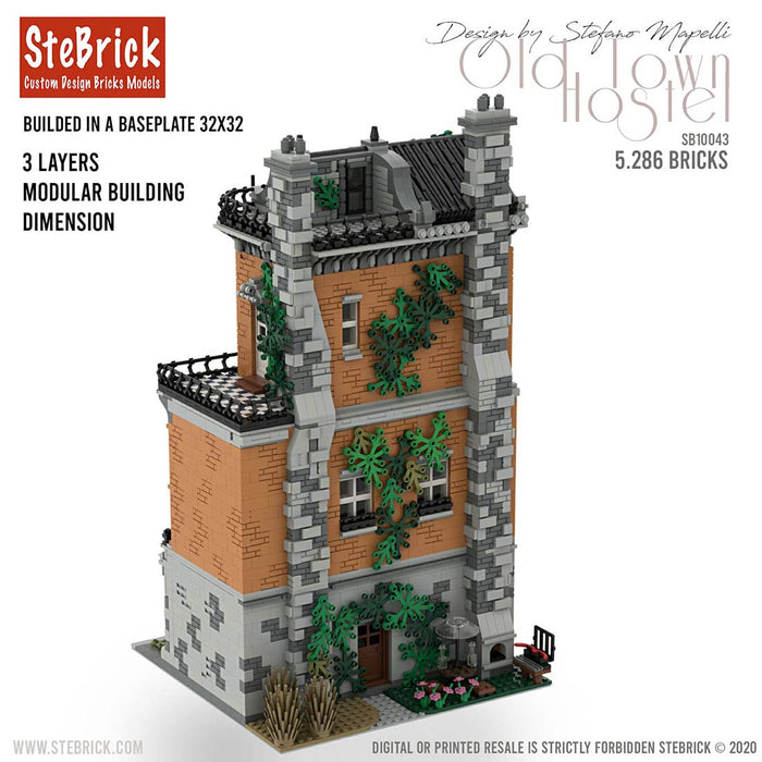 MOC-46504  Old Town Hostel  Creative Street View Building Blocks Compatible with Other Brands Street View (5286PCS) enginediyshop