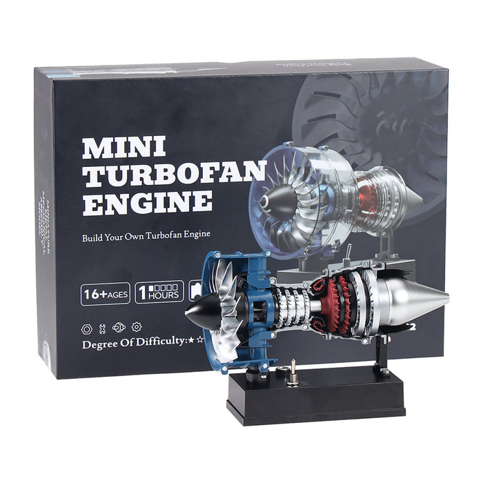 TECHING Mini Turbofan Engine Kit - DIY Metal Mechanical Visible Electric Motorized Jet Engine Model for STEM Education (170PCS+) enginediyshop
