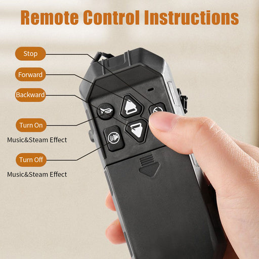 Electric RC Christmas Train Set Model with Carriage and Long Track, Gift for Boys and Girls (Model 62904B/Remote-Control Version) enginediyshop