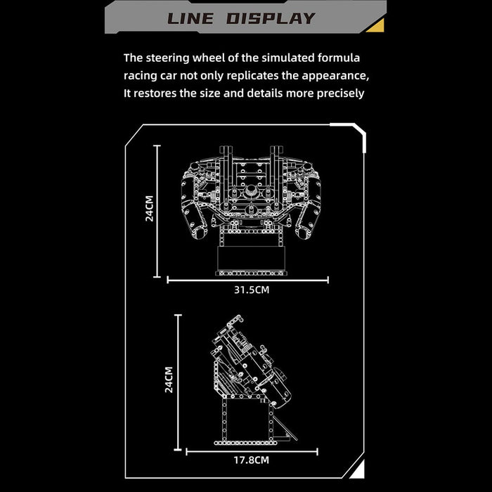 Racing Simulator Steering Wheel Building Blocks Set（833PCS） enginediyshop