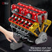 MOC-Mocsage 60°  Lamborghini  V12 Engine Building Blocks Set（4719PCS） enginediyshop