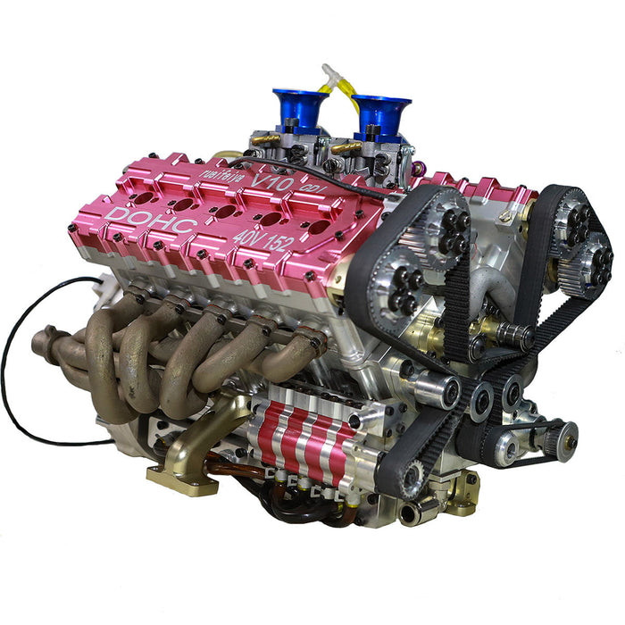 RUIFEIYA V10-150 1/4 Scale Working V10 Gas Engine Model - 150cc DOHC 40-Valve 4-Stroke 3-Ring Water-Cooled Internal Combustion Engine (Assembled Version) enginediyshop