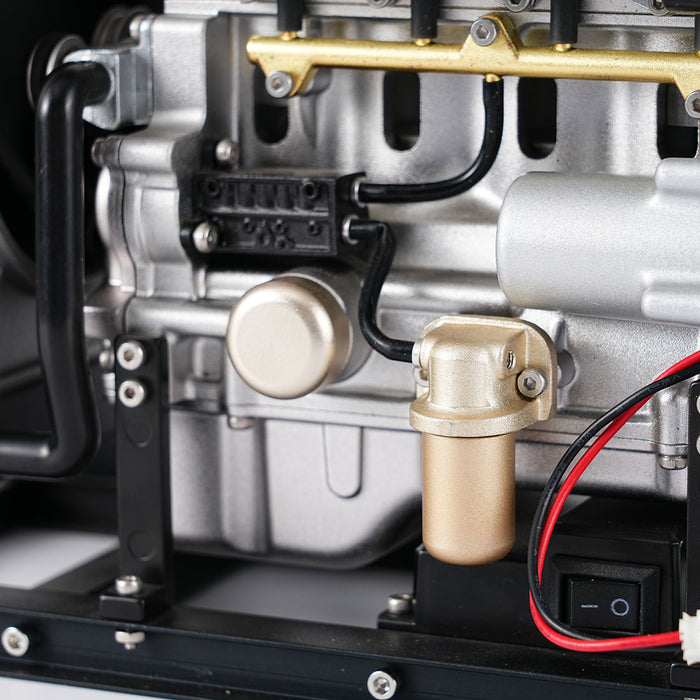 TECHING 1/10 DIY Mini Metal OHV Inline Four-cylinder Diesel Engine Model with Cooling System Educational Toys Gifts (Upgraded Version/300+PCS) enginediyshop