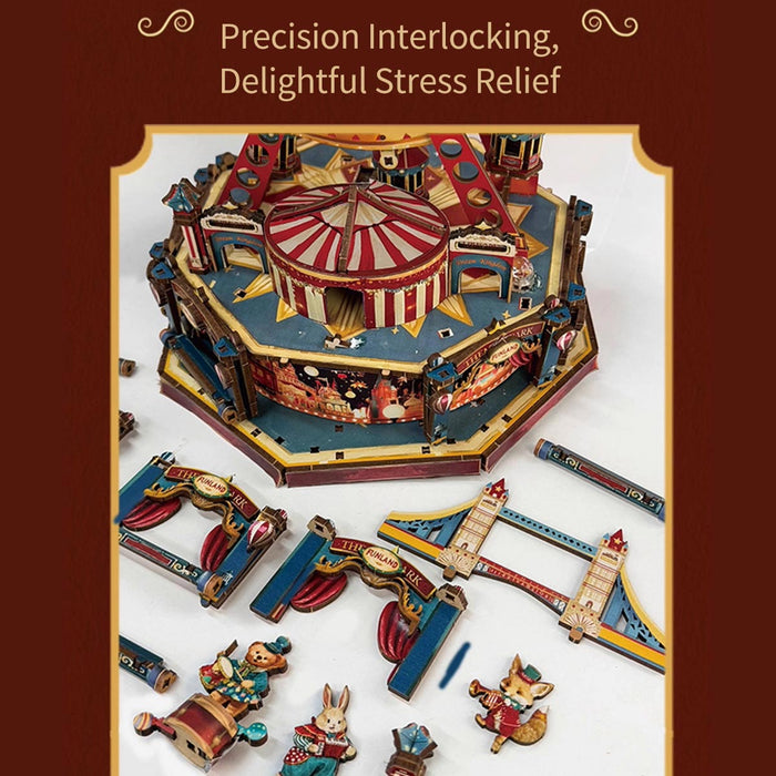 Century Ferris Wheel Music Box DIY 3D Wooden Model Kit, Creative Gift & Desktop Decor (367PCS) enginediyshop