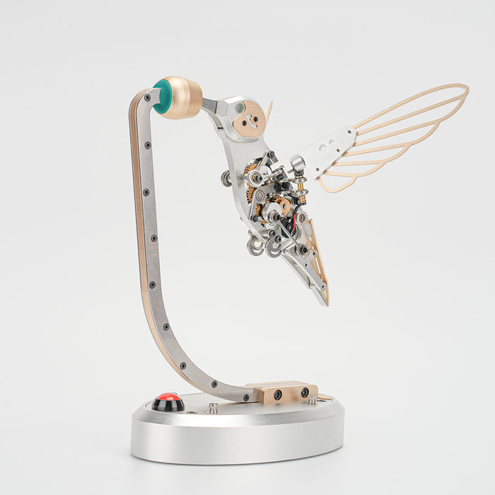 3D Metal Mechanical Hummingbird Dynamic Bionic Bird Model with Transmission DIY Assembly Kit enginediyshop