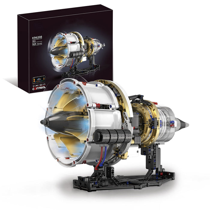 MOC Simulation Modern Aircraft Engine Building Blocks Set with Light (Dynamic Version/564PCS) enginediyshop