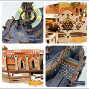Whale Ship DIY 3D Wooden Puzzle Kit (472PCS) enginediyshop