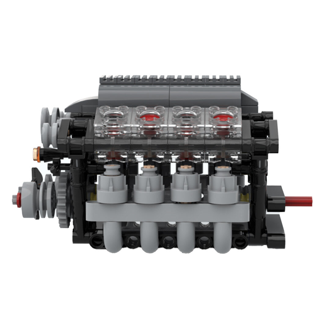 V8 Engine with Gearbox Tech Engine Model Particle Building Blocks MOC ...