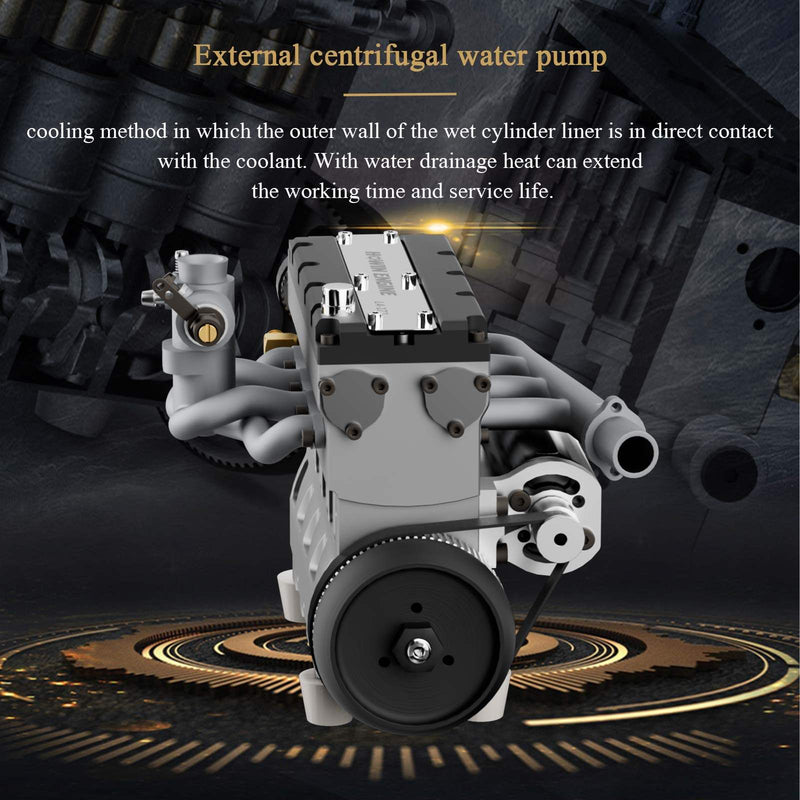 HOWIN ENGINE L4-172 17.2cc SOHC Inline Four-cylinder Four-stroke Water-cooled Electric Nitro Internal Combustion Engine Model for 1/6 1/8 RC Cars Ships enginediyshop