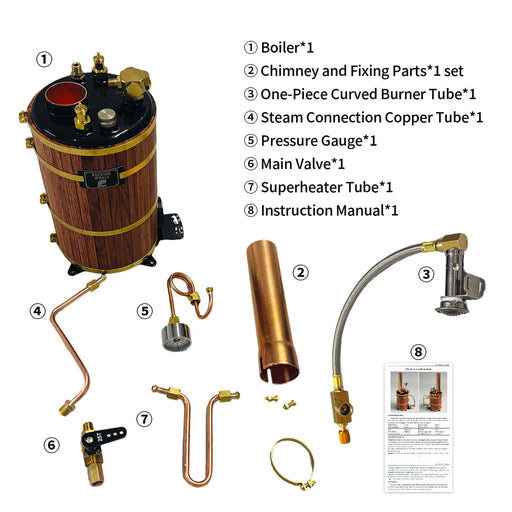 RW-B2 Vertical 500mL Copper Boiler Steam Boiler Model For Boat enginediyshop
