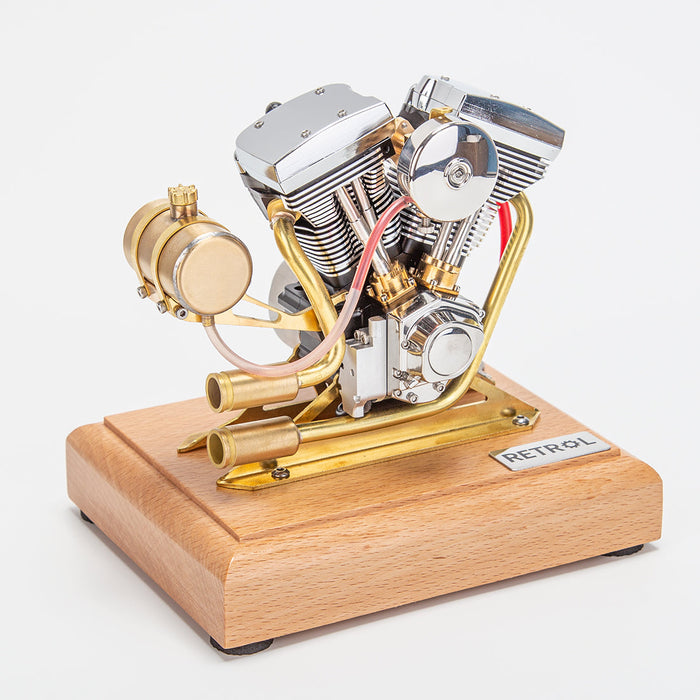 RETROL 4.2CC OHV V-Twin Cylinder Four-stroke Motorcycle Gasoline Internal Combustion Engine Model RTR Version enginediyshop