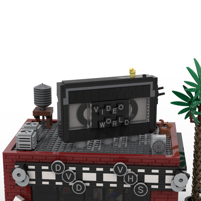 MOC  SoCal Neighborhood Retro Video Store Building Blocks Set(1746PCS) enginediyshop