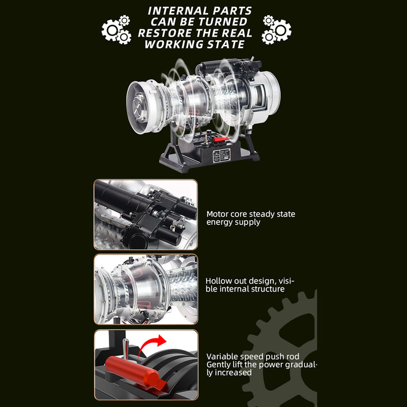 TECHING×SKYMECHMAN 1/4 Scale Metal Simulation Electric Military Helicopter Turboshaft Engine Model Kit